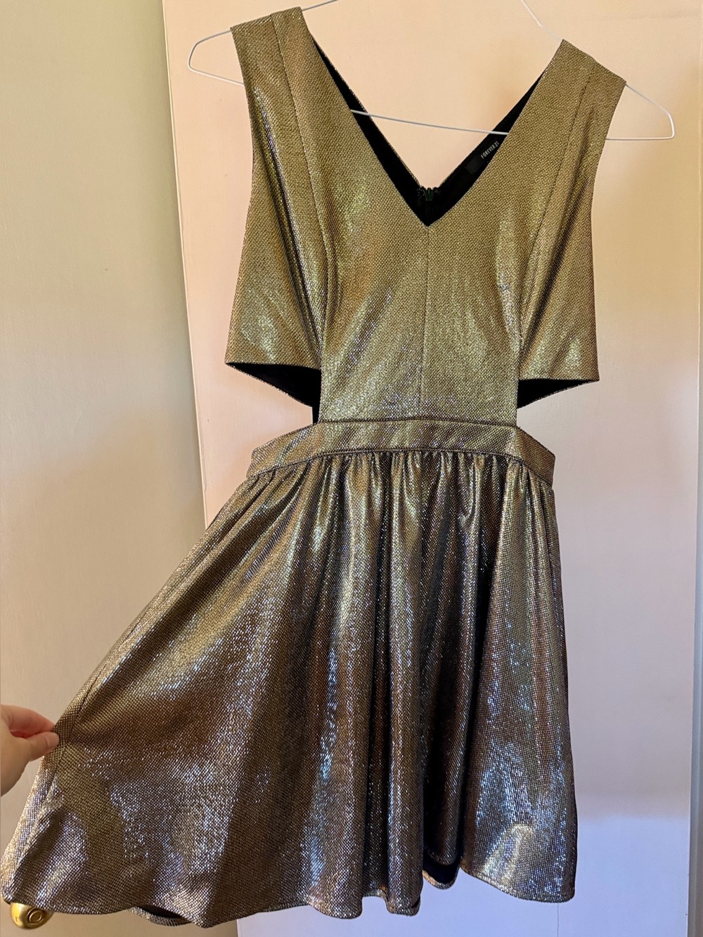 Forever 21 Metallic Gold New Years Eve Party Dress